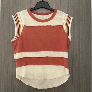 Free People Women’s Striped Woven Sleeve Top